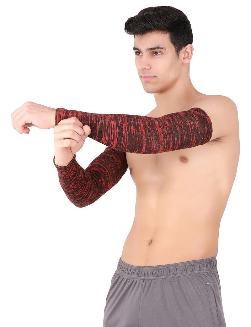 WMX Men and women Sun protection cotton arm sleeve Unisex summer, Winter arm protective Sports cricket, Football rider, Gym sleeves elbow Full cover - Image 4