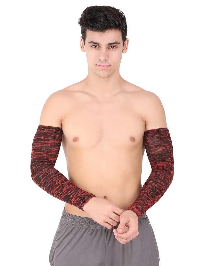 WMX Men and women Sun protection cotton arm sleeve Unisex summer, Winter arm protective Sports cricket, Football rider, Gym sleeves elbow Full cover - Image 2