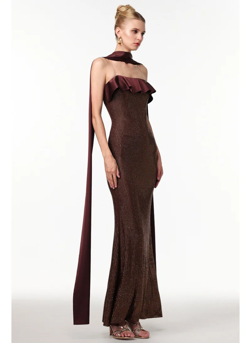 Bella Barnett  Zainab Elegant Contour Rhinestone Knit Maxi Dress for Women | Best Price UAE