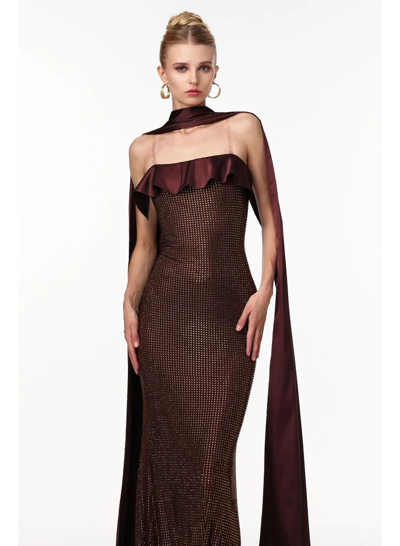 Bella Barnett  Zainab Elegant Contour Rhinestone Knit Maxi Dress for Women | Best Price UAE