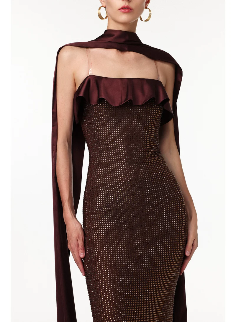 Bella Barnett  Zainab Elegant Contour Rhinestone Knit Maxi Dress for Women | Best Price UAE