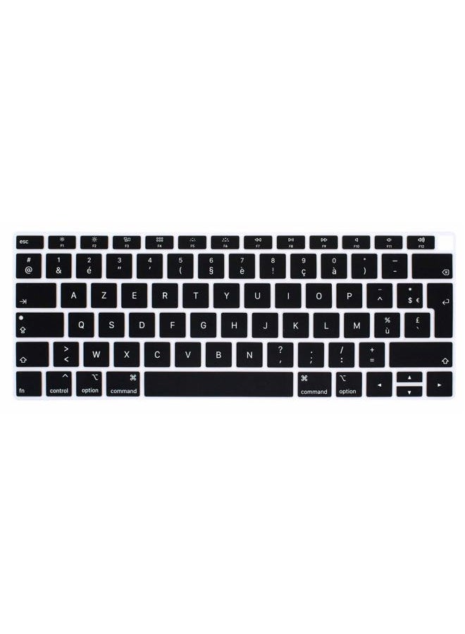 HRH French Language Silicone Keyboard Cover Skin for MacBook Newest Air 13 Inch 2018 Release A1932 with Retina Display and Touch ID,European Layout [AZERTY] - Image 1