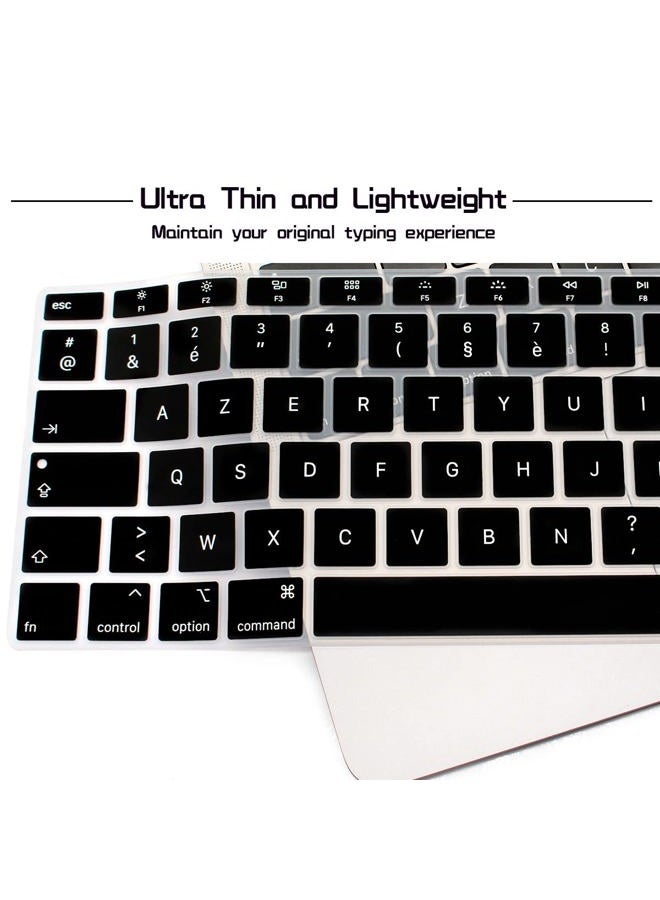 HRH French Language Silicone Keyboard Cover Skin for MacBook Newest Air 13 Inch 2018 Release A1932 with Retina Display and Touch ID,European Layout [AZERTY] - Image 5