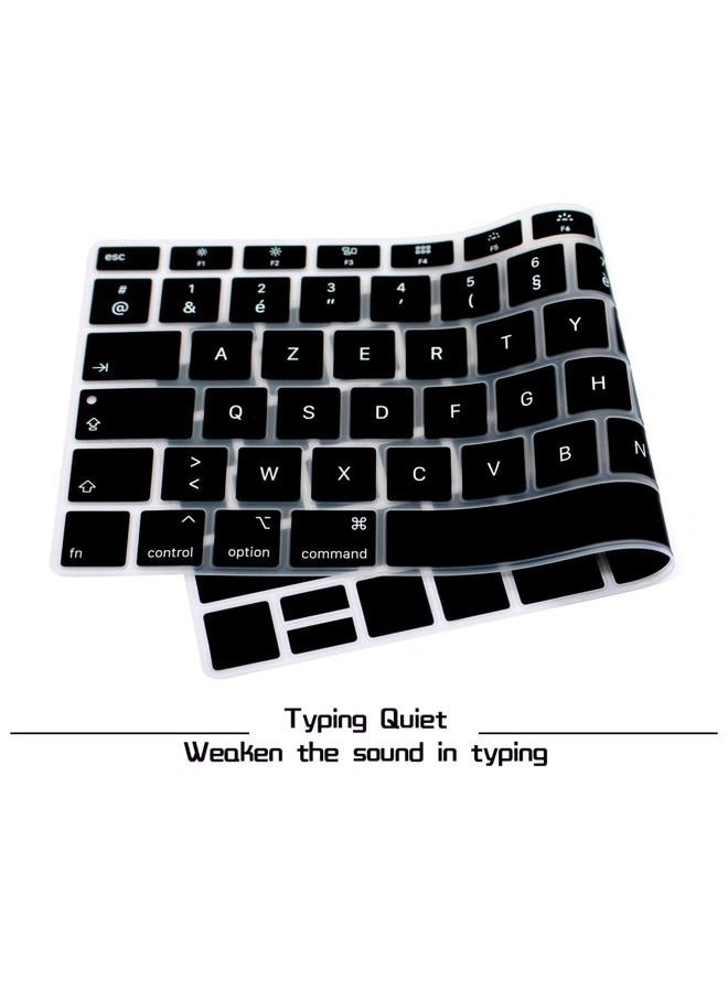 HRH French Language Silicone Keyboard Cover Skin for MacBook Newest Air 13 Inch 2018 Release A1932 with Retina Display and Touch ID,European Layout [AZERTY] - Image 4