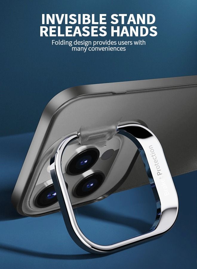 GROIC Case for iPhone 14 Pro Max 6.7 Inch Phone Ring Holder Camera Lens Metal Stand Rotation Ultra-Thin Back Grip Foldable Cellphone Invisible Bracket - Image 2