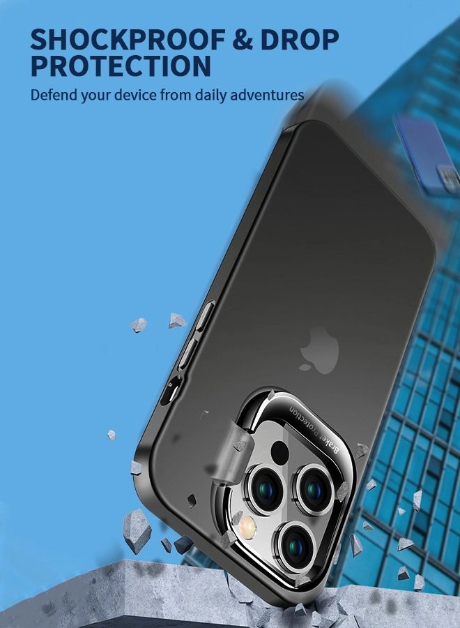 GROIC Case for iPhone 14 Pro Max 6.7 Inch Phone Ring Holder Camera Lens Metal Stand Rotation Ultra-Thin Back Grip Foldable Cellphone Invisible Bracket - Image 5