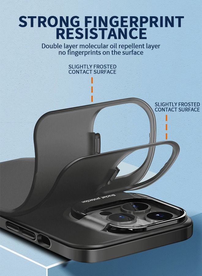 GROIC Case for iPhone 14 Pro Max 6.7 Inch Phone Ring Holder Camera Lens Metal Stand Rotation Ultra-Thin Back Grip Foldable Cellphone Invisible Bracket - Image 3