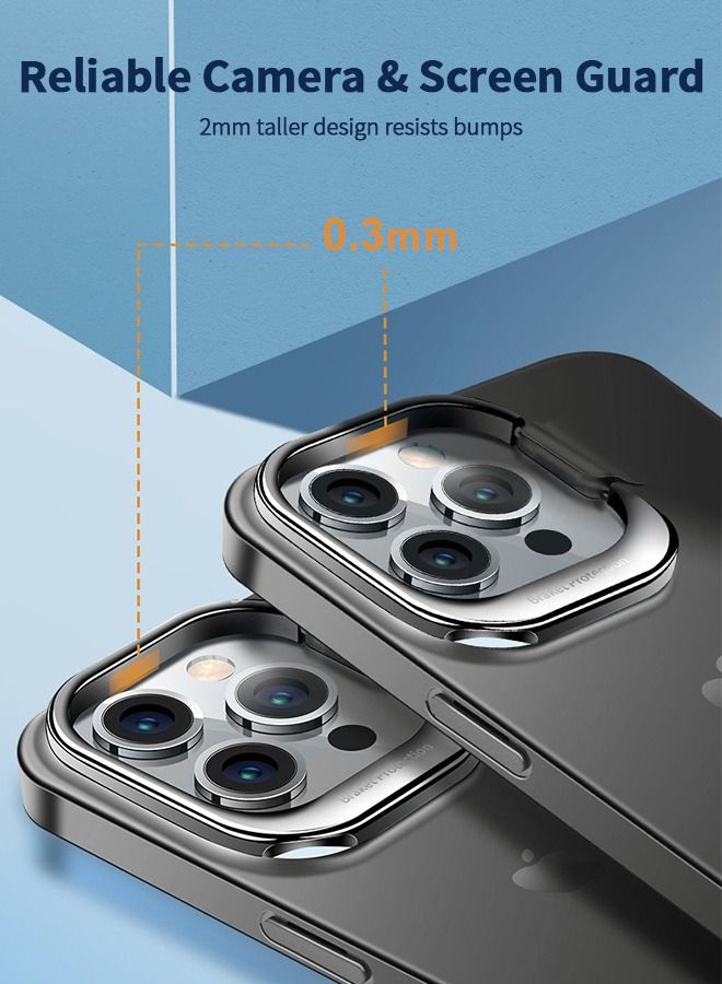 GROIC Case for iPhone 14 Pro Max 6.7 Inch Phone Ring Holder Camera Lens Metal Stand Rotation Ultra-Thin Back Grip Foldable Cellphone Invisible Bracket - Image 4