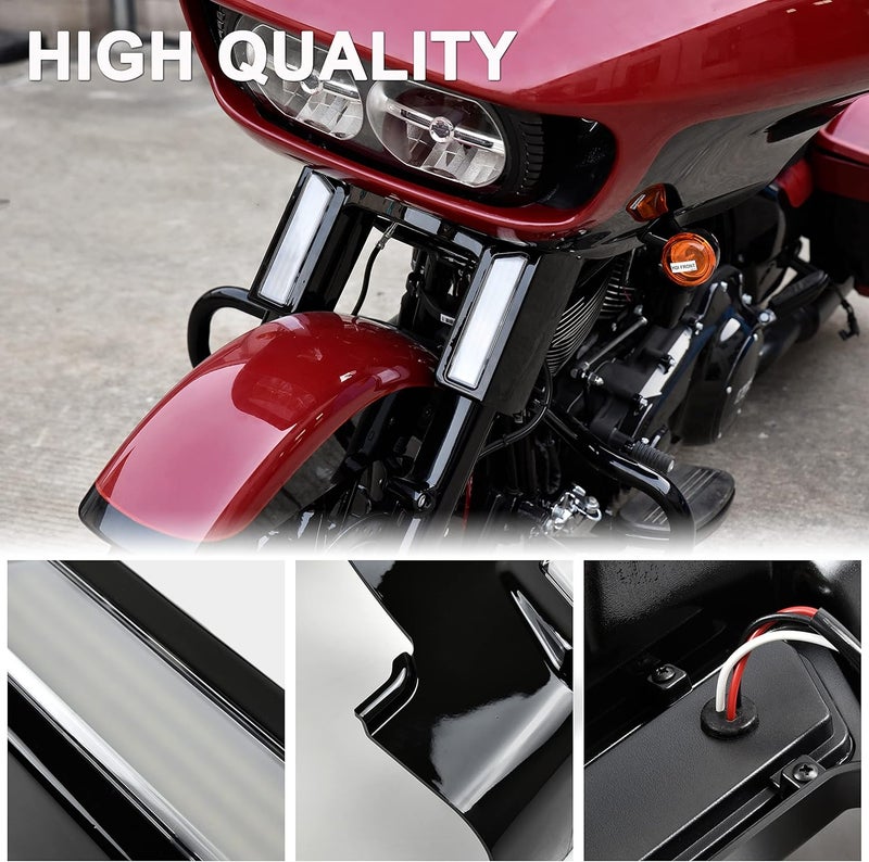 VEISUTOR Front Fork LED Turn Signal Lights for Harley Road Glide - Image 4