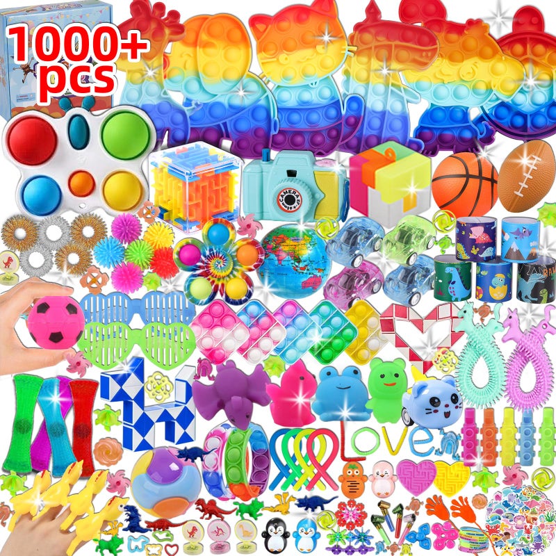 BILLFULL 1000 Pcs Party Favors for Kids Fidget Toys Bulk Birthday Gift Toys Fidgets Stocking Stuffers Treasure Box Party Goodie Bag Carnival Prizes Pinata Filler Stuffers Classroom - Image 3