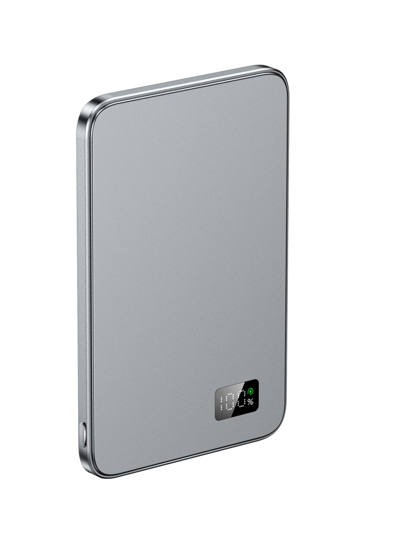 luminum Ultra-Slim Magnetic Wireless Portable Power Bank with LCD Display 5000mAH,PD Fast Charging USB-C Battery Pack Compatible with Magsafe  - Image 1