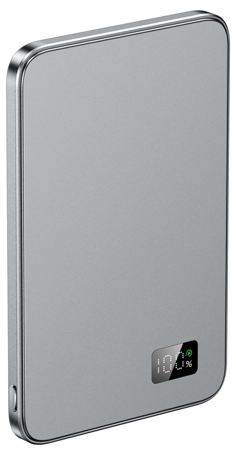 luminum Ultra-Slim Magnetic Wireless Portable Power Bank with LCD Display 5000mAH,PD Fast Charging USB-C Battery Pack Compatible with Magsafe - Image 1