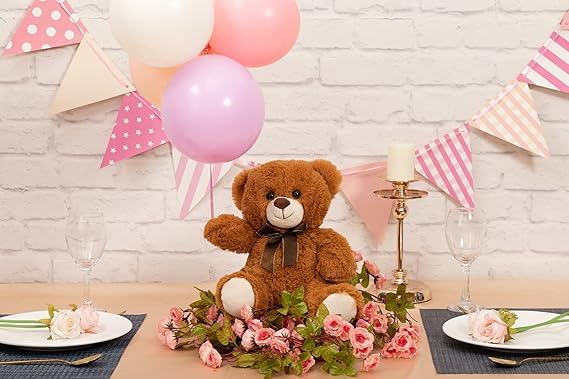 Tinytotem Brown Ribbon Teddy Soft Toy for Kids Stuffed Animal Plush Soft Doll Teddy Bear Gift for Baby Girl Toddlers Girls plushie Plushies Gifts for Girlfriend (27cm) - Image 5