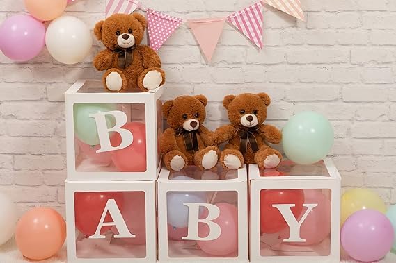 Tinytotem Brown Ribbon Teddy Soft Toy for Kids Stuffed Animal Plush Soft Doll Teddy Bear Gift for Baby Girl Toddlers Girls plushie Plushies Gifts for Girlfriend (27cm) - Image 2