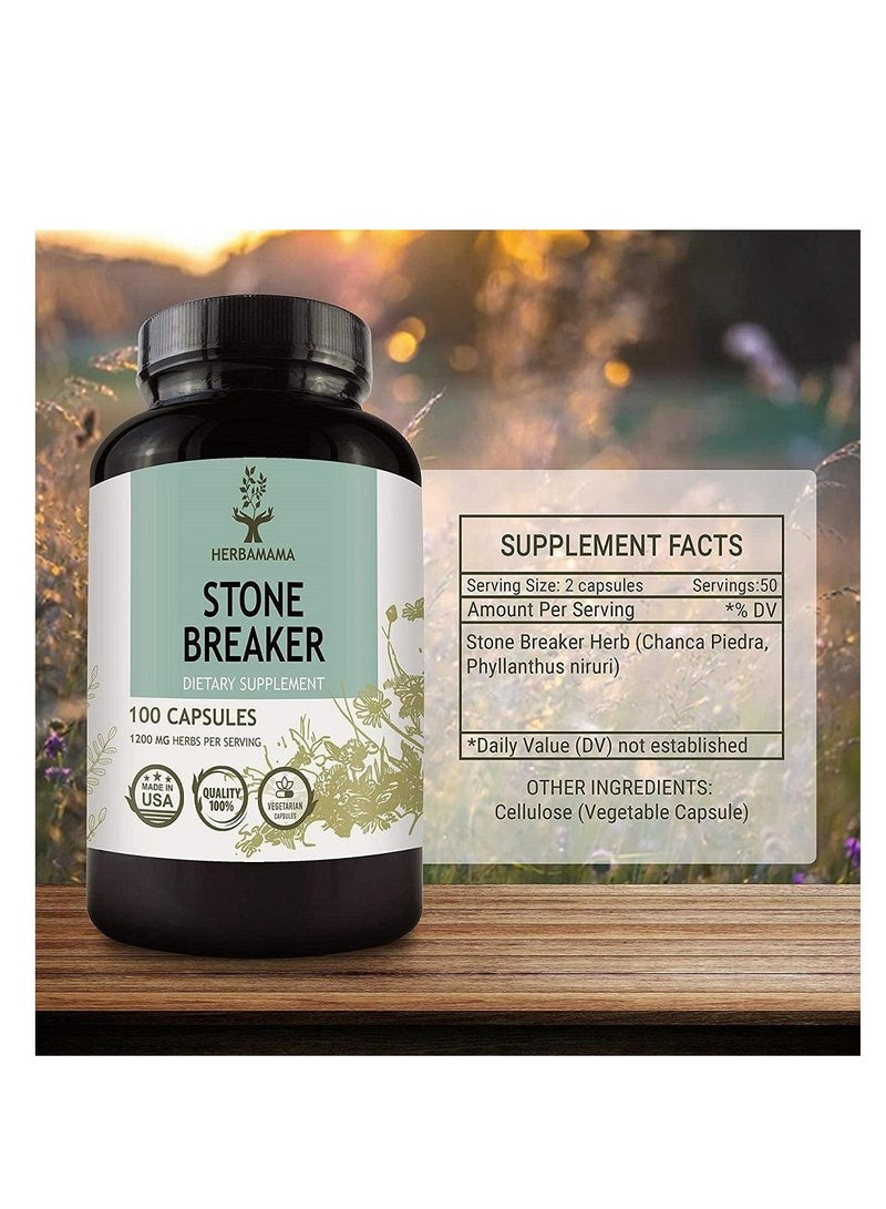 HERBAMAMA Stone Breaker 1200 mg 100 Capsules  - Image 3
