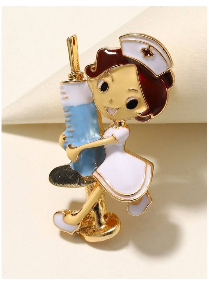 Distinctive and elegant brooch with cartoon hospital nurse design wonderful accessory for bags and clothes Suitable for students of health specialties doctors and nurses beautiful gift - Image 1