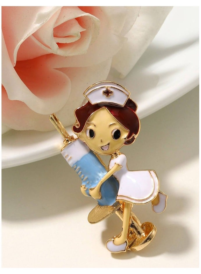 Distinctive and elegant brooch with cartoon hospital nurse design wonderful accessory for bags and clothes Suitable for students of health specialties doctors and nurses beautiful gift - Image 2
