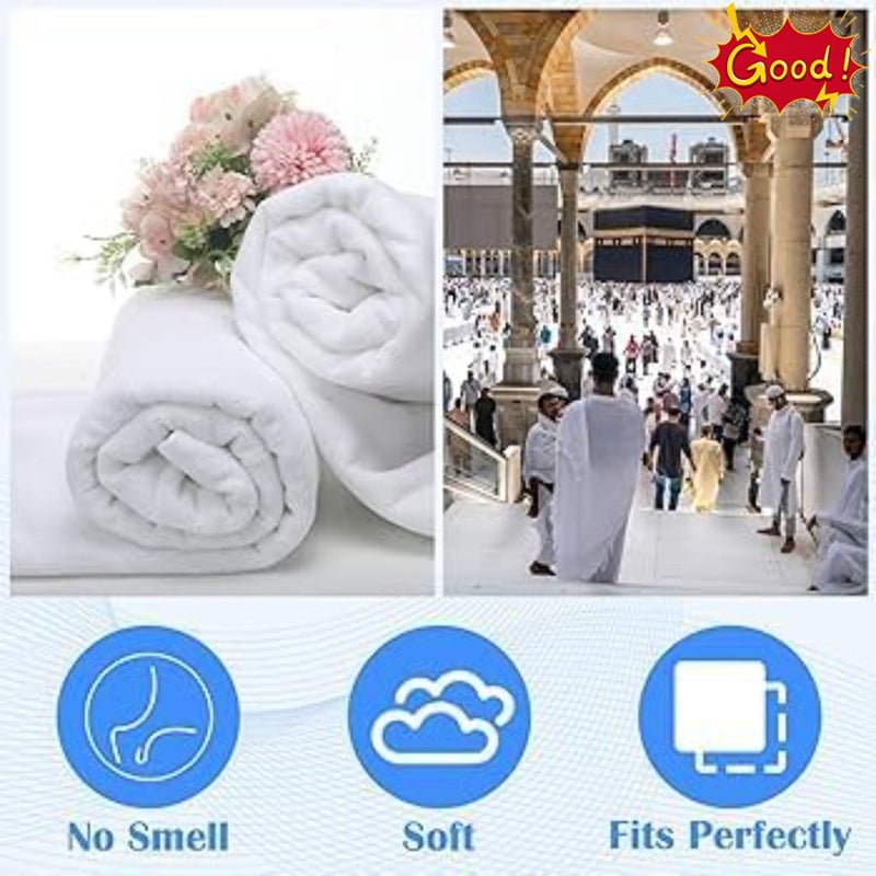ROYAL AHRAM Mens Hajj Umrah Wearing 100% hygienic Cotton Towel Clothing Set With Waterproof Ahrams Belt ihram ehram 2Pcs Towels top and Bottom 43X84 inch New Dry Fast Microfiber Woven Technology. - Image 5