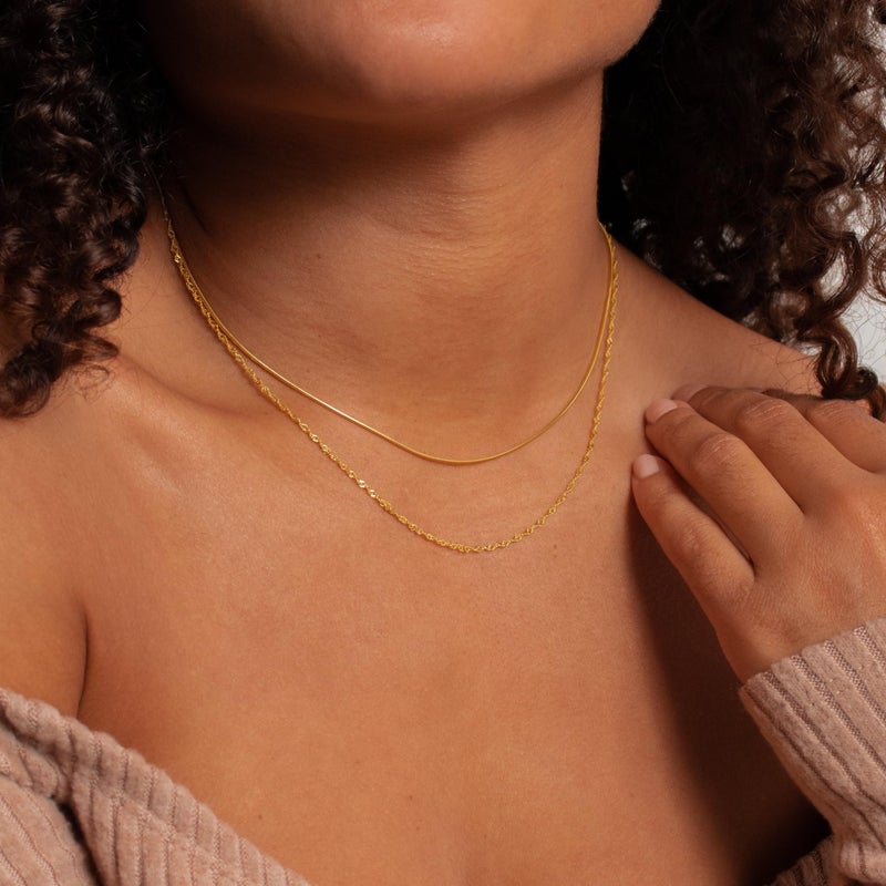 BAYLAY Gold Chain for Women - 18K Gold Plated Chain Necklace Woman Dainty Gold Necklace for Women Gold Jewelry Gifts Size 20 inch - Image 5