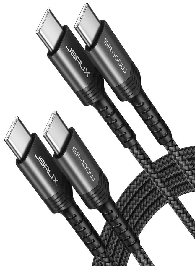 JSAUX USB C to USB C Cable 100W [2 Pack 2M], Type C Cable QC 4.0/PD 5A Type C Fast Charging Cord Compatible with iPhone iPhone 17 Air Pro Max/16 15 Series, MacBook Pro/Air, iPad, Galaxy S23 S22 -Blue - Image 1