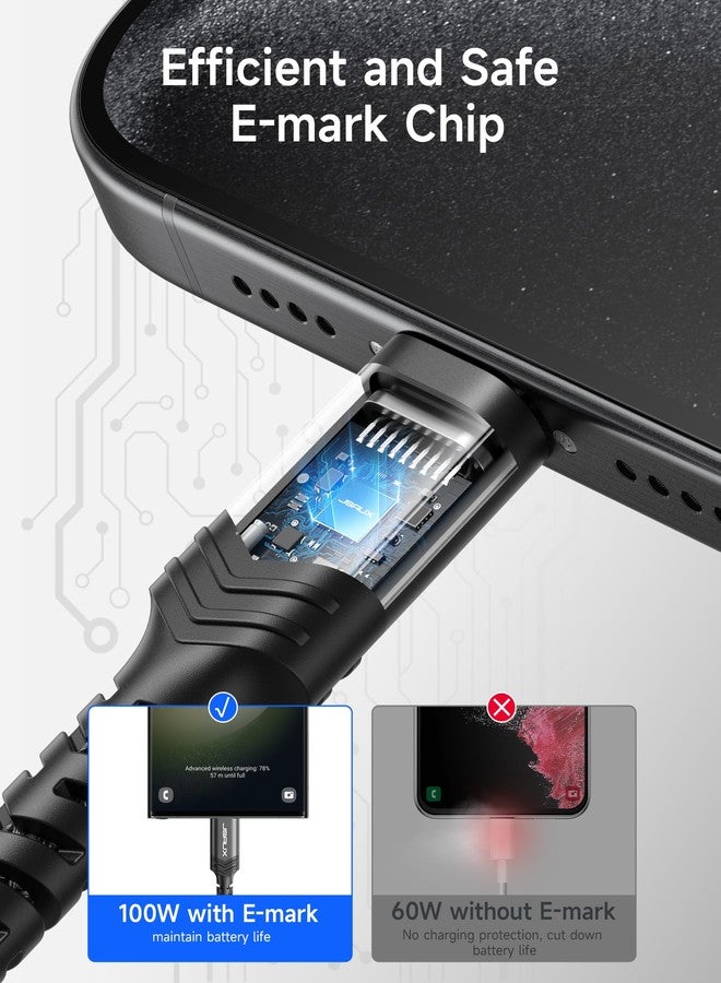 JSAUX USB C to USB C Cable 100W [2 Pack 2M], Type C Cable QC 4.0/PD 5A Type C Fast Charging Cord Compatible with iPhone iPhone 17 Air Pro Max/16 15 Series, MacBook Pro/Air, iPad, Galaxy S23 S22 -Blue - Image 5