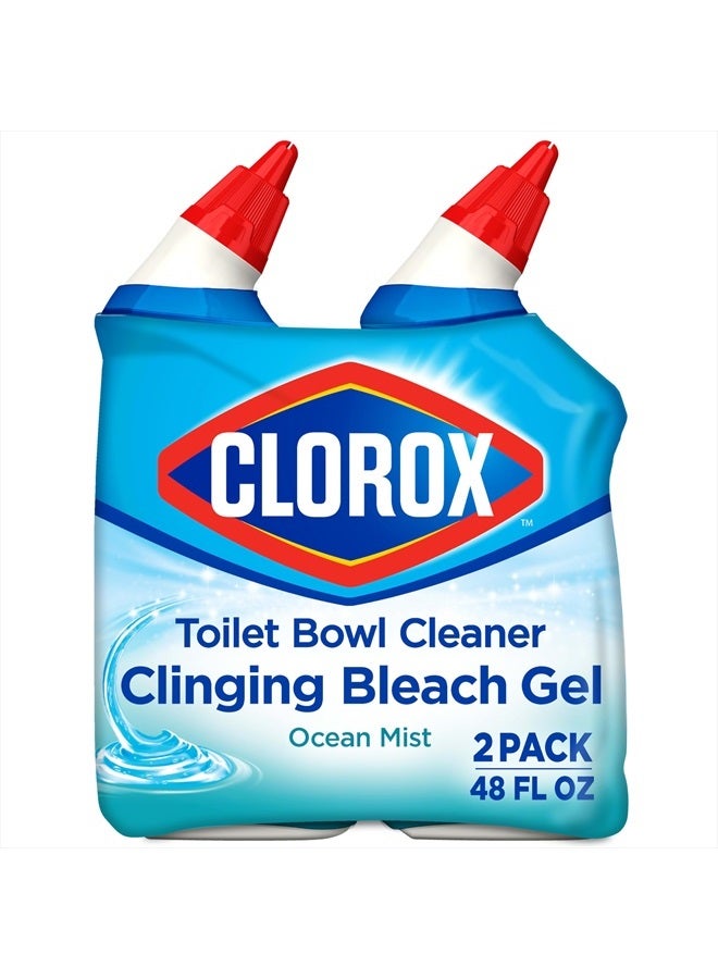 Clorox منظف وعاء المرحاض، جل مبيض ملتصق، ضباب المحيط - 24 أونصة، عبوة من 2 - Image 1