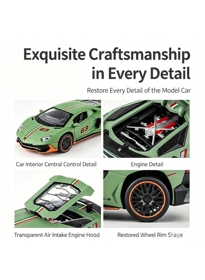 LAMBORGHINI High-Detail Alloy Car Model with Realistic Lighting & Sound Effects, 1:32 Scale Die-Cast Vehicle, Collectible Display Model for Adults & Kids - Image 2