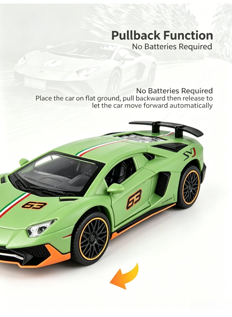 LAMBORGHINI High-Detail Alloy Car Model with Realistic Lighting & Sound Effects, 1:32 Scale Die-Cast Vehicle, Collectible Display Model for Adults & Kids - Image 5