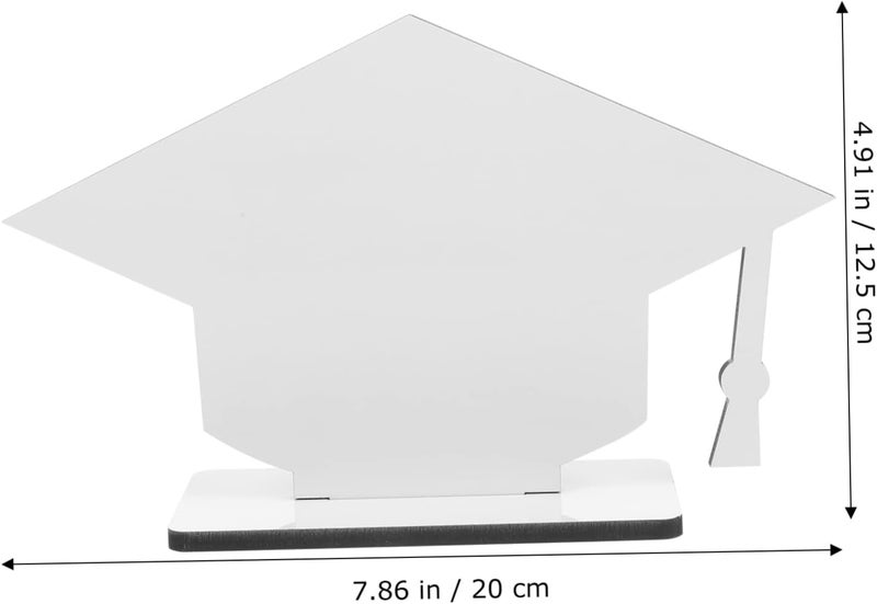 woobles 2pcs Cap Heat High DIY Congrats Party Picture Sublimation Design Hardboard School Shape Frames Ticket Grad Wooden Graduation Decor MDF for Ornament Table College Decoration - Image 5