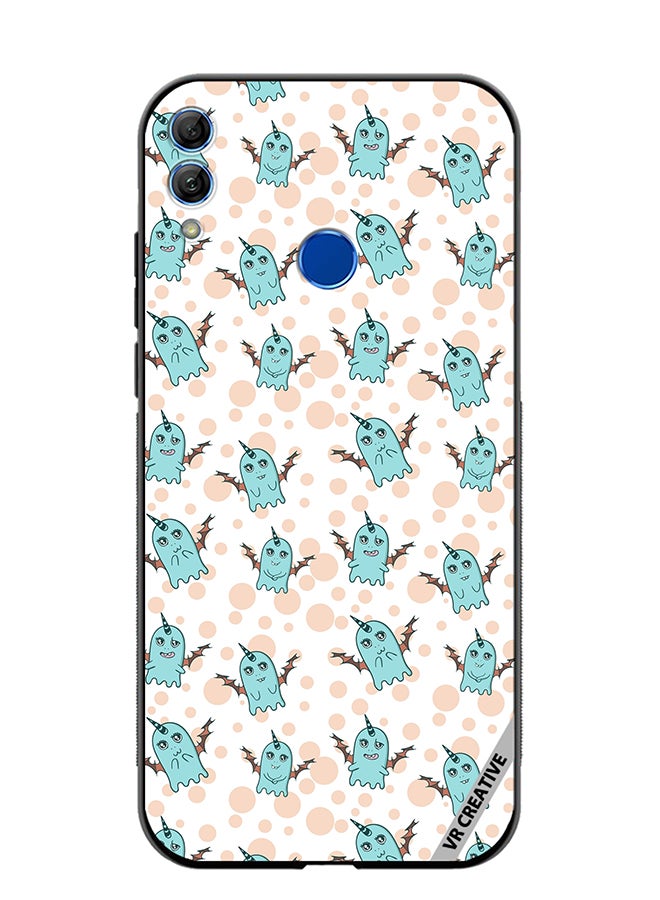 VR CREATIVE Protective Case Cover For Honor 10 Lite White Background, Pattern Cute Blue Monsters, Emotions Stickers Design Multicolour