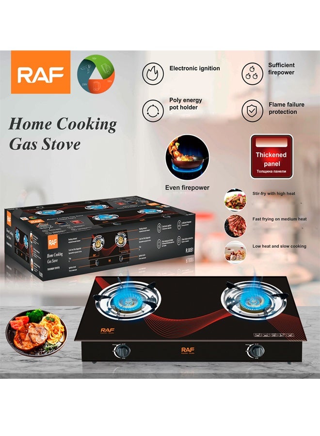 آر إيه أف موقد غاز للطهي المنزلي من RAF مزود بشعلتين نحاسيتين - Image 2