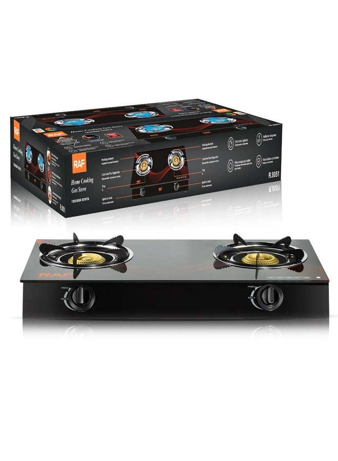 آر إيه أف موقد غاز للطهي المنزلي من RAF مزود بشعلتين نحاسيتين - Image 3