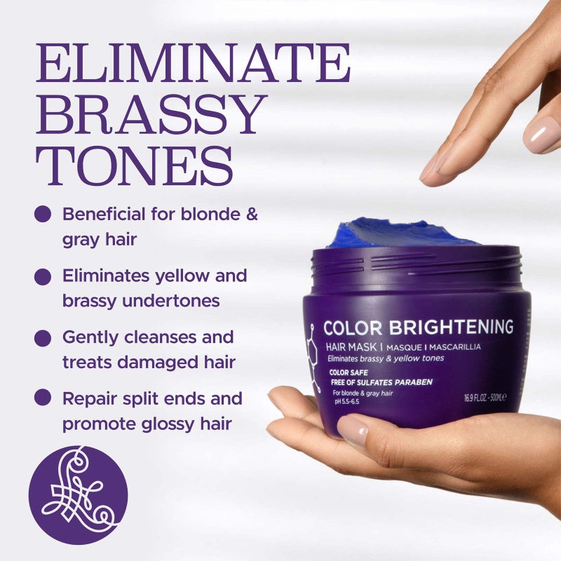 L LUSETA Luseta Purple Hair Mask 16.9 Oz, Deep Conditioner for Color Treated Hair Neutralizes Unwanted Yellow Tones and Removes Brassine, for Blond and Gray hair, Sulfate & Paraben Free - Image 5