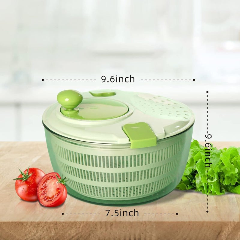 KAEASOUS Salad Spinner Green Large,4.2L Lettuce Spinner With Lid Lock & Rotary Handle, Lettuce Dryer Spinner Quick Dry, BPA Free,Fruit Washer,Easy for Salads and Faster Food Prep - Image 4