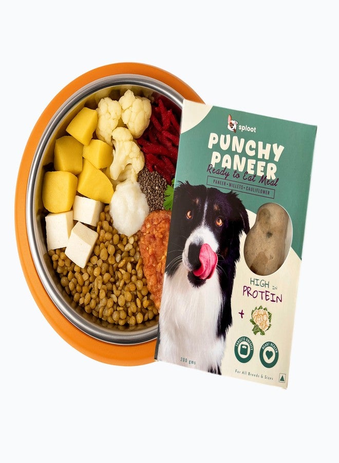 Sploot Punchy Paneer Fresh Pet Food, Healthy, Fresh & No Preservatives, Vegetarian Dog Food Adult & Puppy, High Protein Paneer, for All Life Stages, 200 gm (Pack of 1) - Image 1