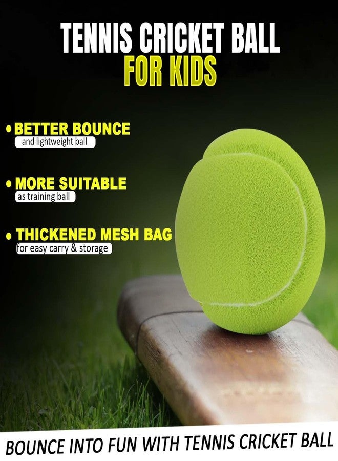 GLAN Durable Cricket Tennis Ball Lightweight Match Training/Practise Balls for Adults, Kids, Professionals (Green Tennis Balls Set of 6Pcs) - Image 4