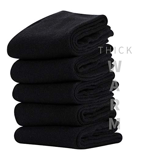 MAGIARTE Mens Dress Socks Soft Cotton Crew Socks Black Socks for Men 6-Pack (Black, L) - Image 4