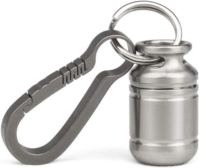 TISUR Micro Keychain Pill Holder. Titanium Pill Case Waterproof Pill Fob for Emergency Aspirin & Nitroglycerin for Travel Purse Pocket (Micro Gas Tank) - Image 1