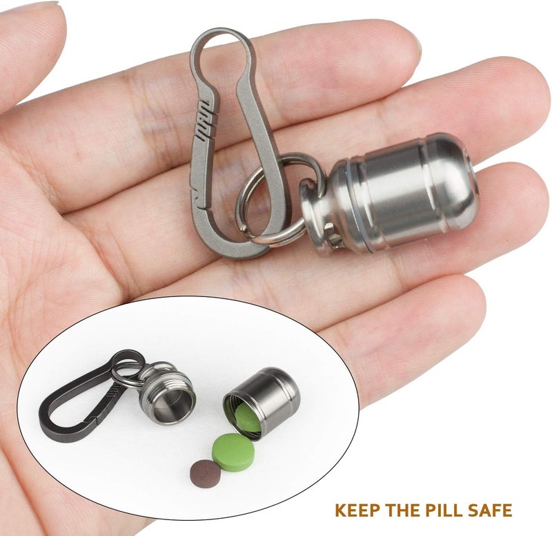 TISUR Micro Keychain Pill Holder. Titanium Pill Case Waterproof Pill Fob for Emergency Aspirin & Nitroglycerin for Travel Purse Pocket (Micro Gas Tank) - Image 5