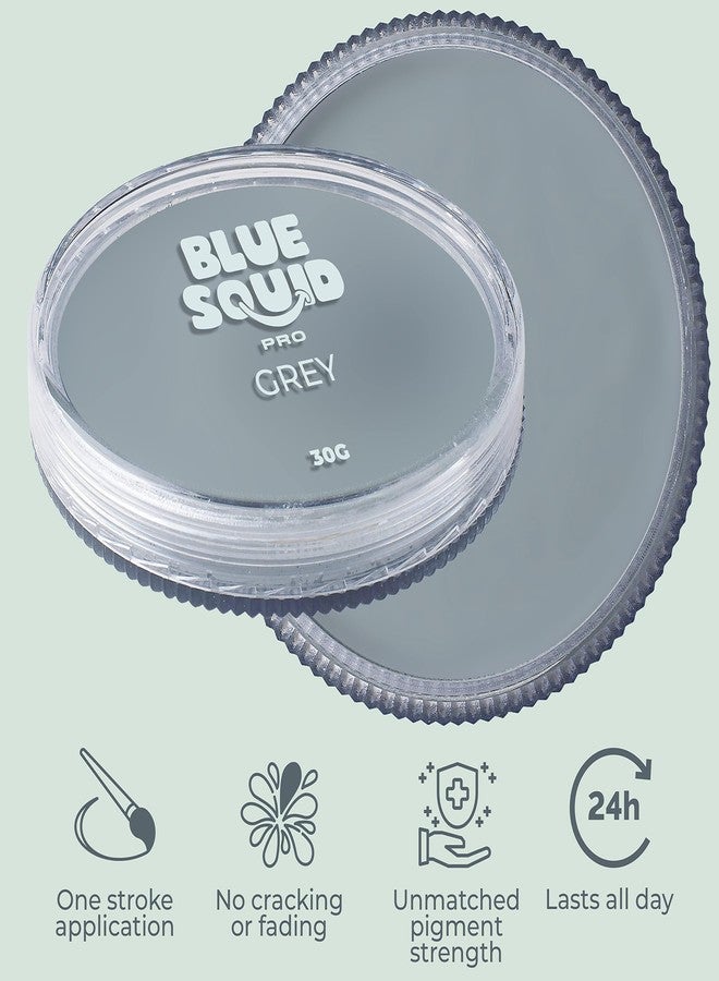 Blue Squid PRO Face Paint - Professional Water Based Single Cake Facepaint & Body Paints - SFX Makeup, Kids Adults Face Painting for Costume, Halloween, Cosplay - Classic Grey 30g / 1oz - Image 3
