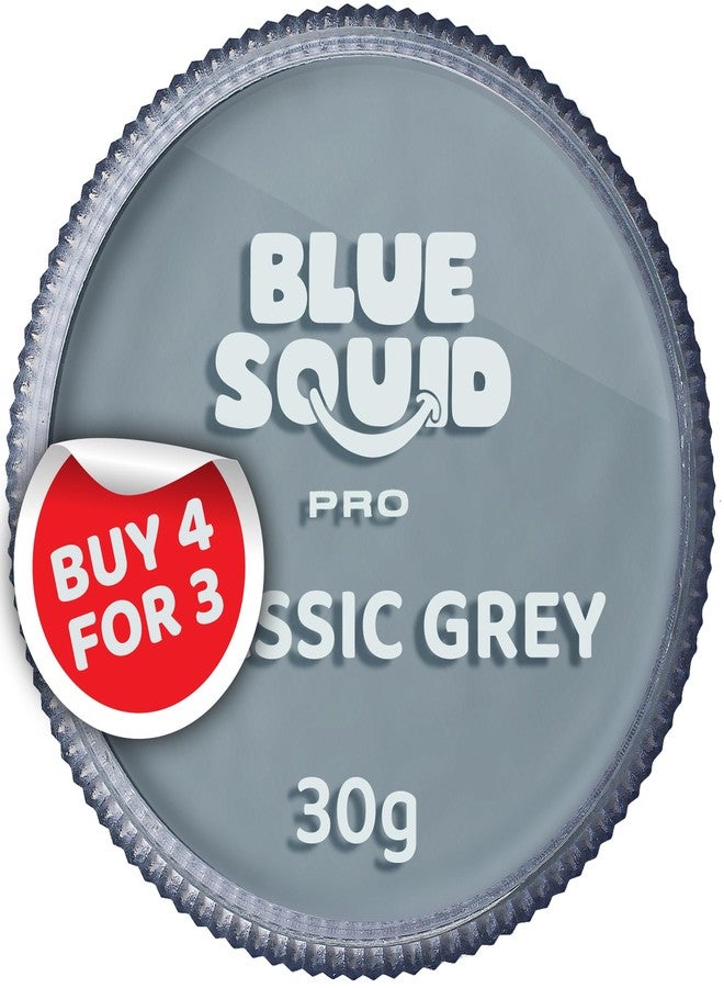 Blue Squid PRO Face Paint - Professional Water Based Single Cake Facepaint & Body Paints - SFX Makeup, Kids Adults Face Painting for Costume, Halloween, Cosplay - Classic Grey 30g / 1oz - Image 1