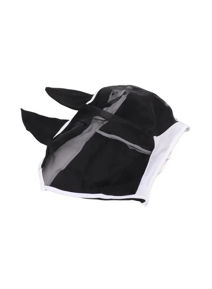Generic 1-Piece Mesh Breathable Fly and Mosquito Prevention Horse Mask,Elastic UV Protection Mask,Size S,Colour Black - Image 4