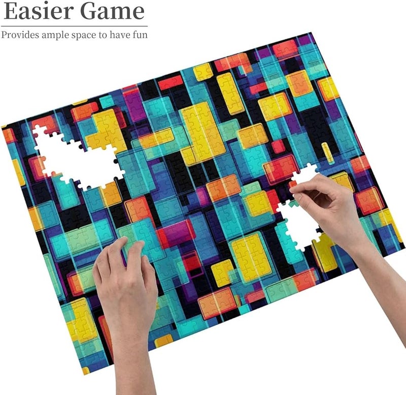 Phayah Square Geometry Jigsaw Puzzle 500 Pieces For Adults Home Decor 20 4 X 15 Inches - Image 4