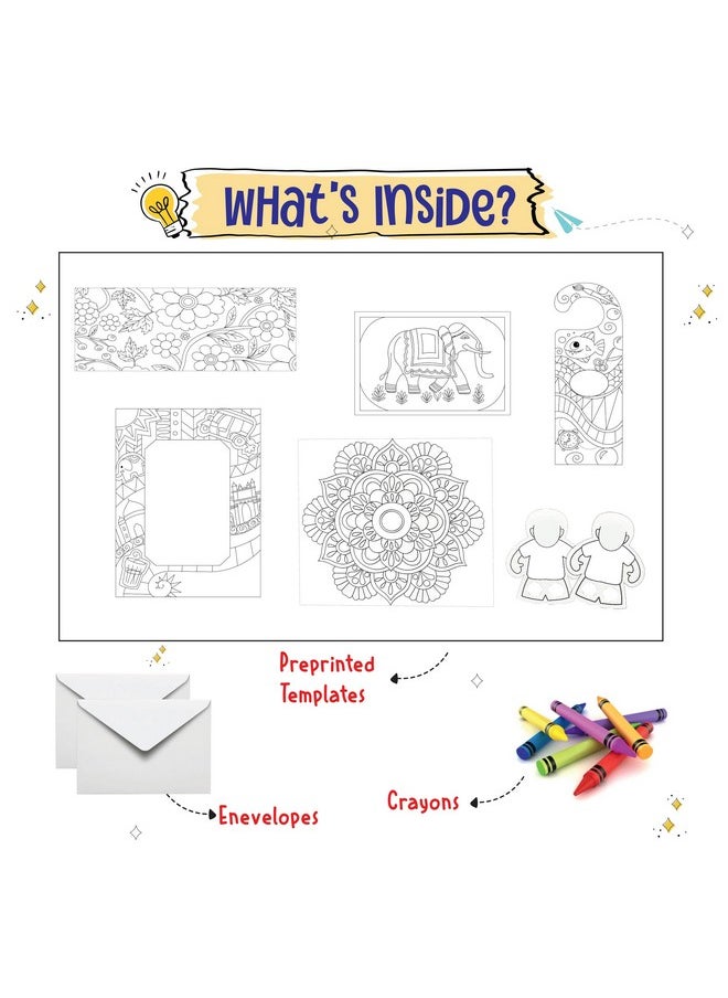 Lighthouse LIGHTHOUSE DIY Activity Kit for Kids | Art and Craft Kit for Kids, Painting Kit for Kids with Preprinted Templates, Crayons and Envelopes | Gift for 4+ Years Kids, Birthday Return Gifts for Kids  - Image 3