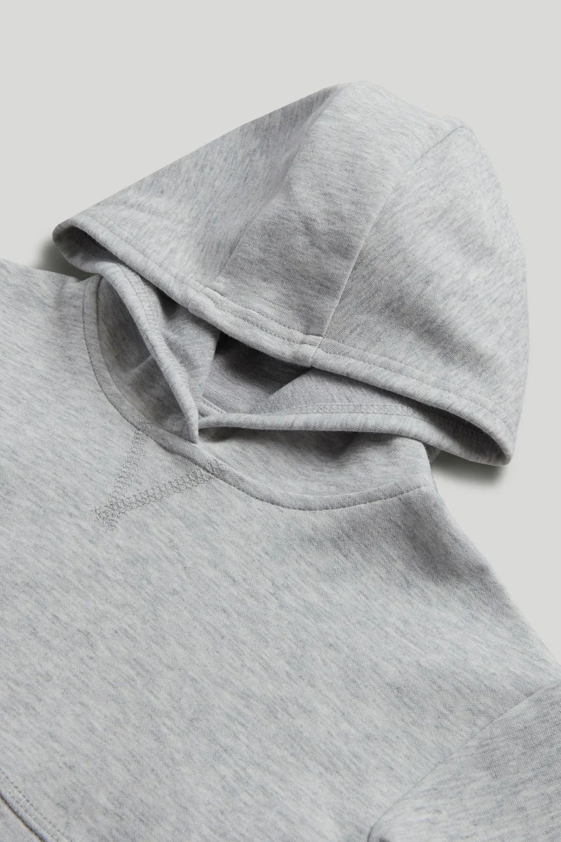 مذركير طقم هودي وشورت من قماش السكوبا باللون الرمادي