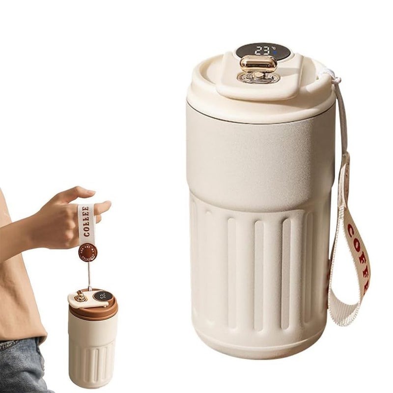 Kresal Coffee Thermos with Temperature Display Smart Travel Coffee Mug Portable Hot and Cold Coffee Thermos Stainless Steel LeakProof Travel Coffee Insulated Cup 450ML Multicolor - Image 1