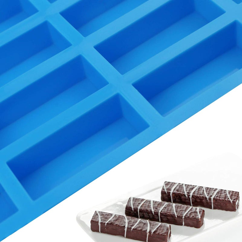 Mity rain 2 pack 40 Cavity Narrow Rectangle Silicone Caramel Candy Molds Chocolate Bar Mold for Truffles, Ganache, Jelly, Praline, Brownie, Butter, Ice Cube Tray - Image 3