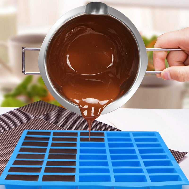Mity rain 2 pack 40 Cavity Narrow Rectangle Silicone Caramel Candy Molds Chocolate Bar Mold for Truffles, Ganache, Jelly, Praline, Brownie, Butter, Ice Cube Tray - Image 2