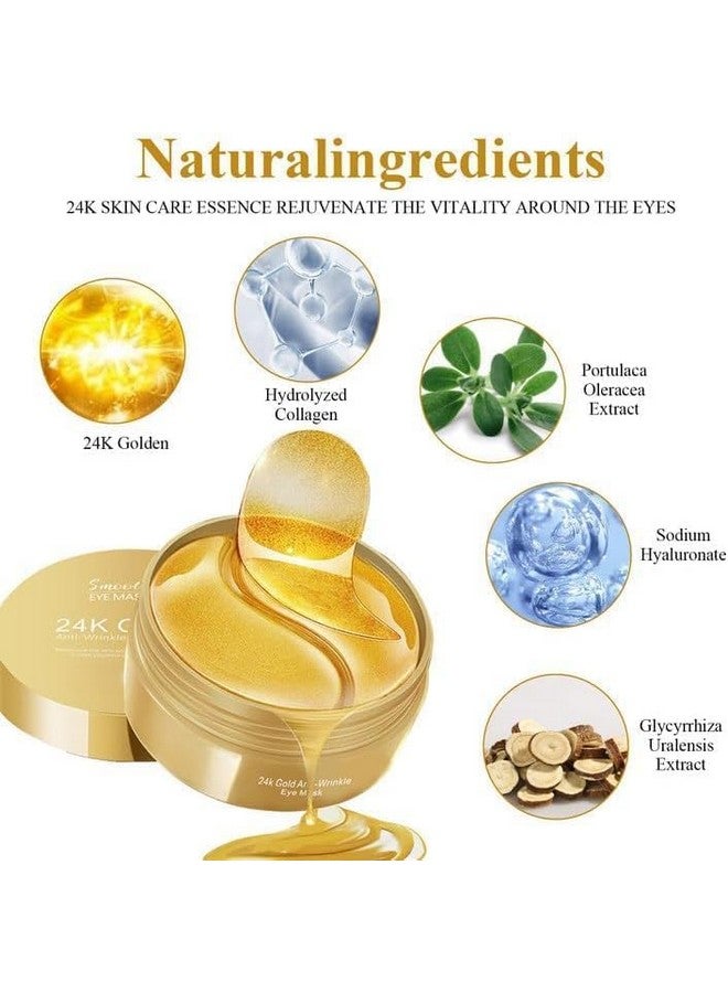 Bitrexup Eye Patches for Dark Circles with 24k Gold | 60 Pcs Eye Cooling Gel Pads | Hydrogel Patch Mask with Collagen for Relaxing,Reducing Puffiness & Wrinkles - Image 4