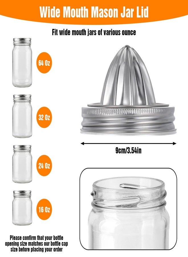 PercyEffie 4 Pcs Mason Jar Juicer Lid 304 Stainless Steel Citrus Reamer Manual Citrus Squeezerr Juicers lids for Wide Mouth Accessories Supplies,Orange Grapefruit Lemon Juicer Hand Squeezer Top drinking lids - Image 4